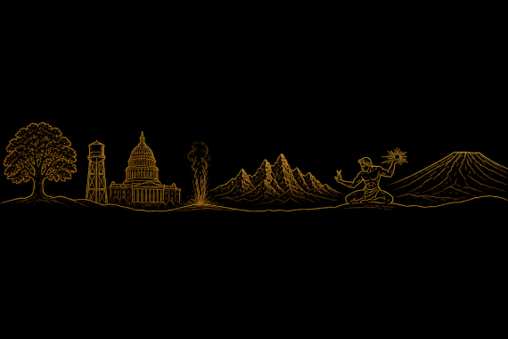 footer silhuette gold